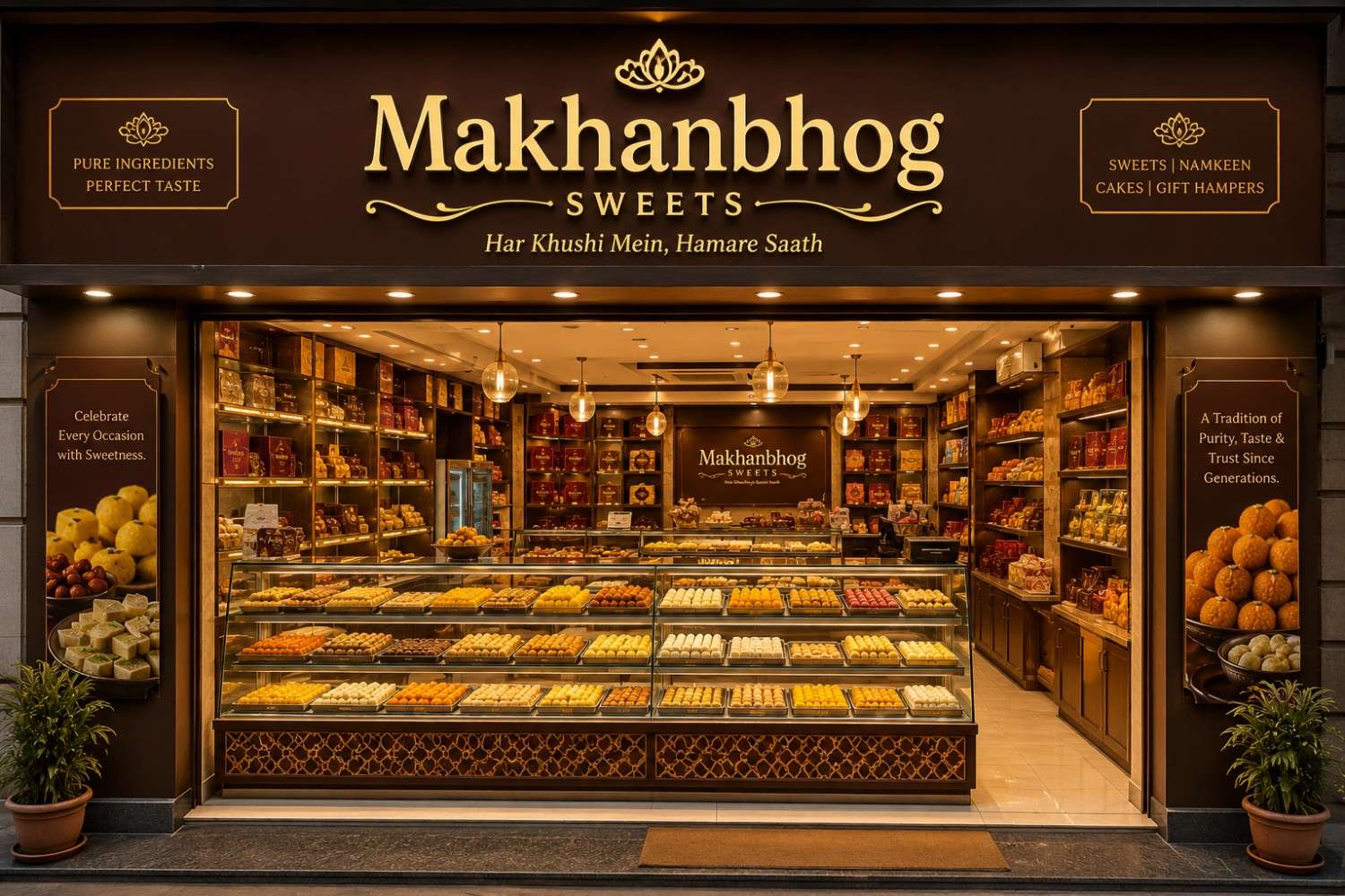 Makhanbhog Sweets storefront in Thuthibari